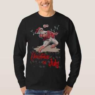 T-shirt Noël En Juillet Père Noël Dépêché