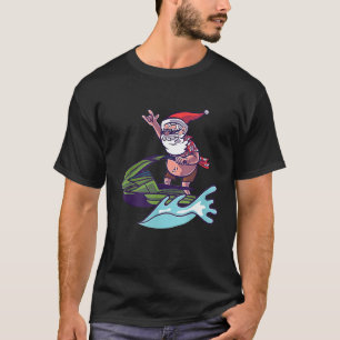 T-shirt Noël en juillet Père Noël Hawaiian Jet Ski Summer 