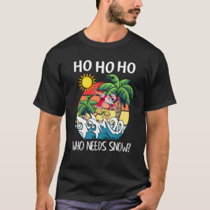T-shirt Noël En Juillet Père Noël Surf Summer Beach Vaca