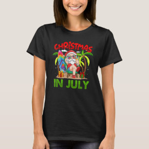 T-shirt Noël En Juillet Père Noël Tie Dye Surf D'Été Surfi