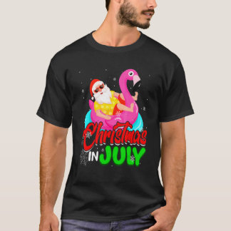 T-shirt Noël En Juillet Plage Santa Claus Été Noël