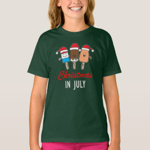 T-shirt Noël En Juillet Pops Ice Cute