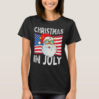 T-shirt Noël en juillet Rétro Hipster Drôle Santa Hommes W