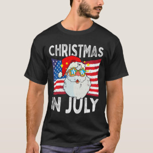 T-shirt Noël en juillet Rétro Hipster Drôle Santa Hommes W