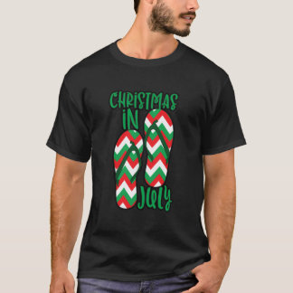 T-shirt Noël En Juillet Sandales D'Été Surf De Plage De No