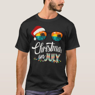 T-shirt Noël en juillet Santa Hat Lunettes de soleil Hawa
