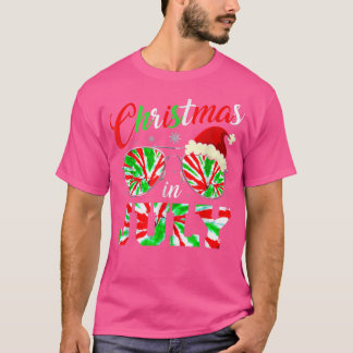 T-shirt Noël En Juillet Santa Hat Tie Dye Lunettes de sole