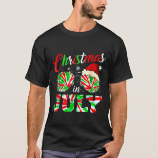 T-shirt Noël En Juillet Santa Hat Tie Dye Lunettes de sole