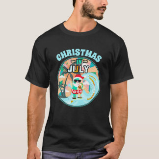 T-shirt Noël en juillet Shirt Beach Vacances d'été Sant