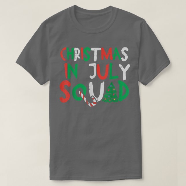 T-shirt Noël En Juillet Squad Drôle Été Noël Hommes Femmes (Design devant)