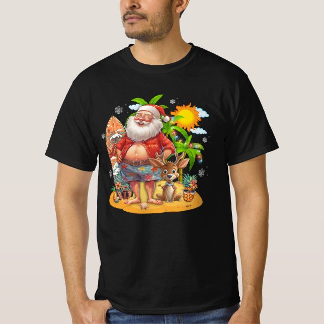 T-shirt Noël En Juillet Vacances D'Été Noël Décoration (Devant)