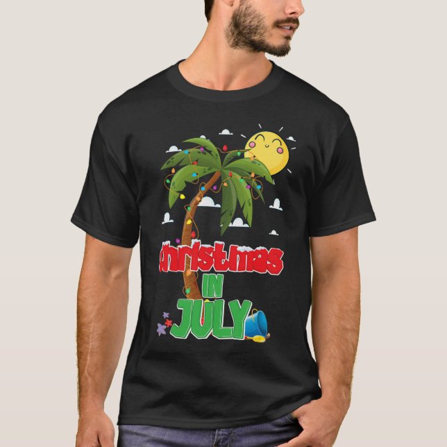 T-shirt Noël En Juillet Vacances D'Été Plage Noël (Devant)