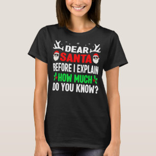 T-shirt Noël Enfants Adultes Cher Père Noël Je Peux Expliq