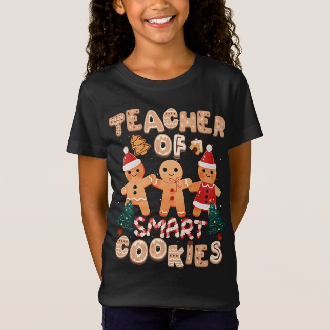 T-Shirt Noël Enseignant Cute Gingerbread Cookies Drôle H (Devant)