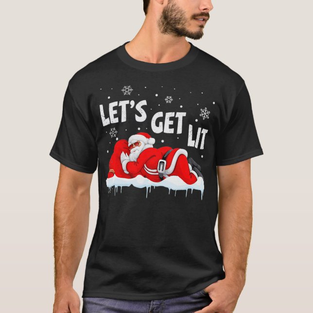 T-shirt Noël Faisons Lit Père Noël Noël Boire drôle (Devant)