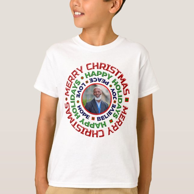 T-shirt Noël Famille Papa Maman Photo Vacances Personnalis (Devant)