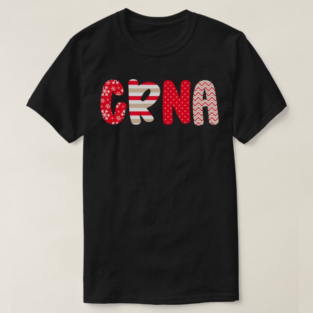 T-shirt Noël Festif Infirmière anesthésiste CRNA Xmas Cade (Design devant)