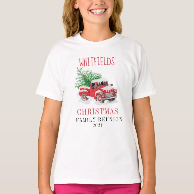T-shirt Noël Fêtes Matché Famille Réunion Personnalisée (Devant)