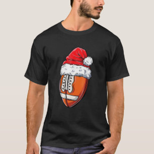 T-shirt Noël Football Ball Santa Hat Funny Sport Noël
