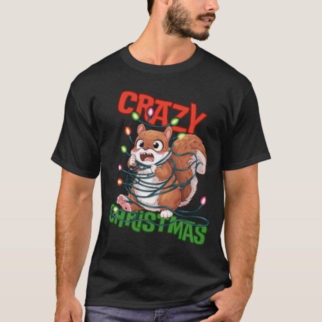 T-shirt Noël fou : Écureuil frustré (Devant)