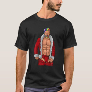 T-shirt Noël Gay Santa Claus LGBTQ Rainbow Funny Noël