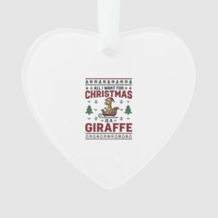T-Shirt Noël Girafe Chariot Drôle Vacances Des
