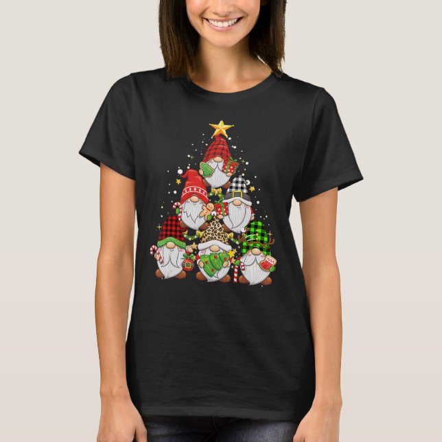T-shirt Noël Gnome Family Pajamas Gnome Tree Noël (Devant)