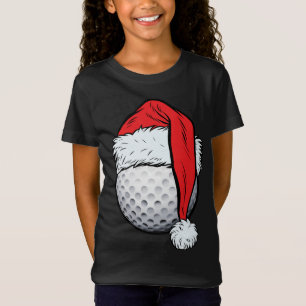 T-Shirt Noël Golf Ball Santa Hat Funny Sport Noël