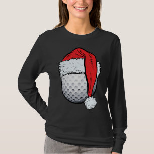 T-shirt Noël Golf Ball Santa Hat Funny Sport Noël