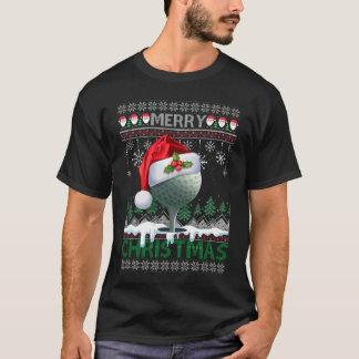 T-shirt Noël Golf Santa Hat Golfer Funny Mauvais Noël Go