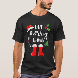 T-shirt Noël Grand-mère Noël Sucre de canne Chapeau Bottes