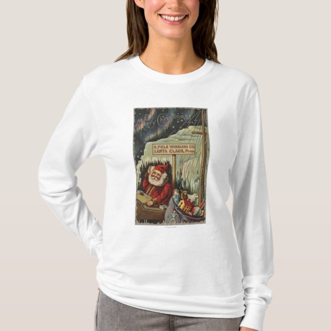 T-shirt Noël GreetingSanta au Pôle Nord (Devant)