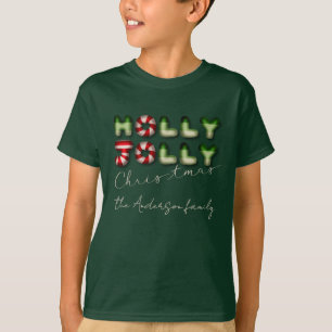T-shirt Noël Holly Jolly 3D optique enfant famille