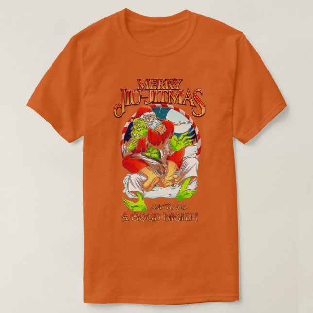 T-shirt Noël Jiu Jitsu Merry Jiu jitmas  (Design devant)