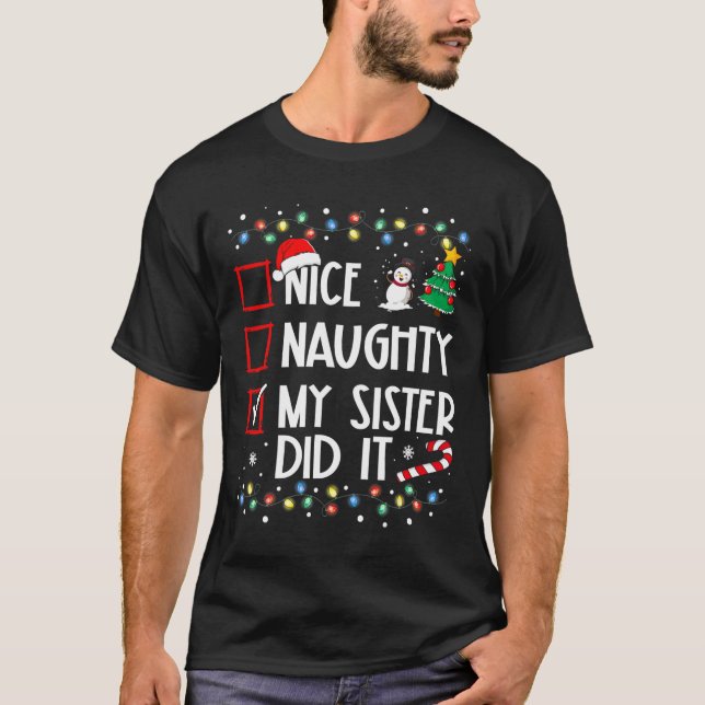 T-shirt Noël Jolie Soeur Fille L'A Fait Noël Famille B (Devant)