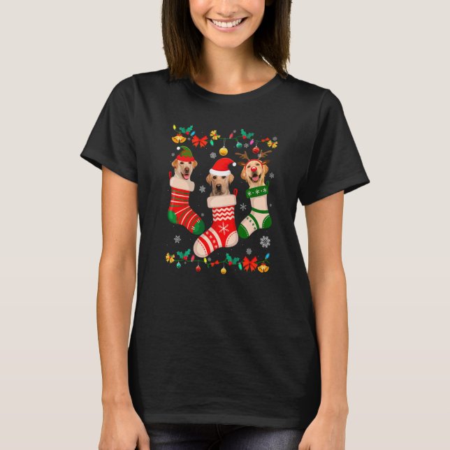 T-shirt Noël Labrador Sock Xmas Reindeer Père Noël ELF Do (Devant)