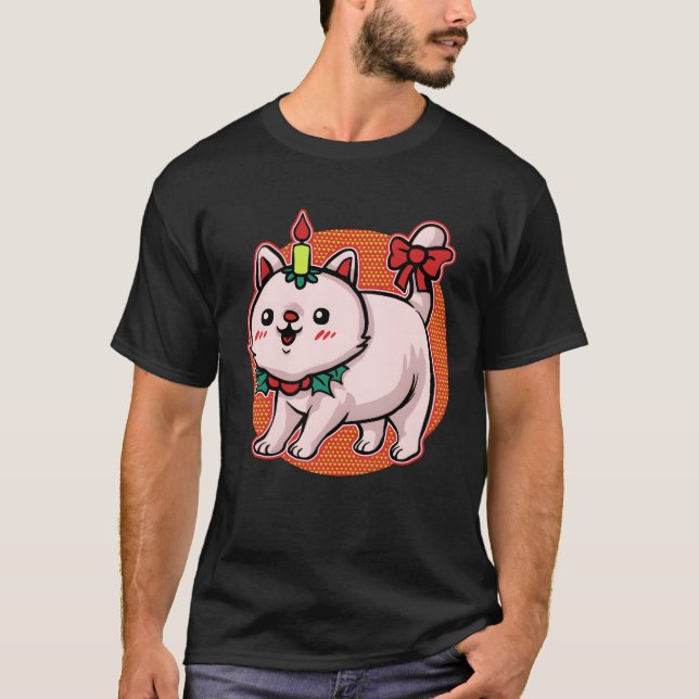 T-shirt Noël laid Chat de Noël Mieze Xmas ami Chat (Devant)