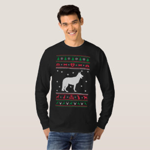 T-shirt Noël laid de chandail de chien de berger allemand