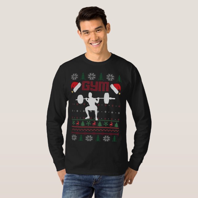 T-shirt Noël laid de gymnase (Devant entier)
