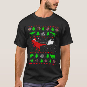 T-shirt Noël laid dinosaure pour adultes enfants