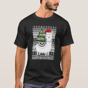 T-shirt Noël Llama Vilain Noël Cotume Pyjama Llama Amour
