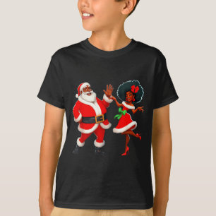 T-shirt Noël M. le Père Noël Mme Claus Dansant Afro-Améric