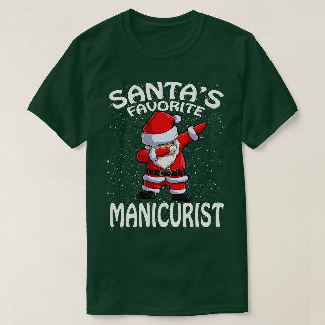 T-shirt Noël manicuriste favori de Santas (Design devant)