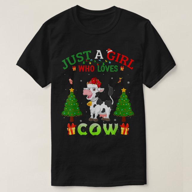 T-shirt Noël Matching Outfit Noël Juste Une Fille Qui Aime (Design devant)