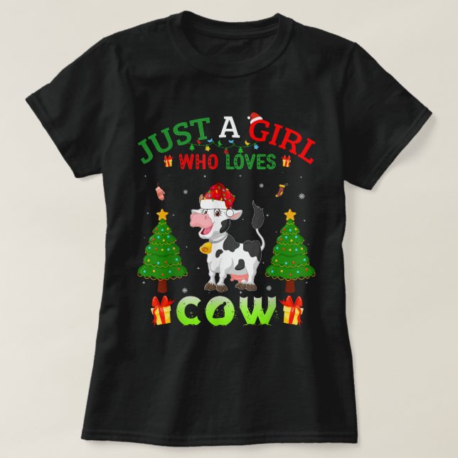 T-shirt Noël Matching Outfit Noël Juste Une Fille Qui Aime (Design devant)