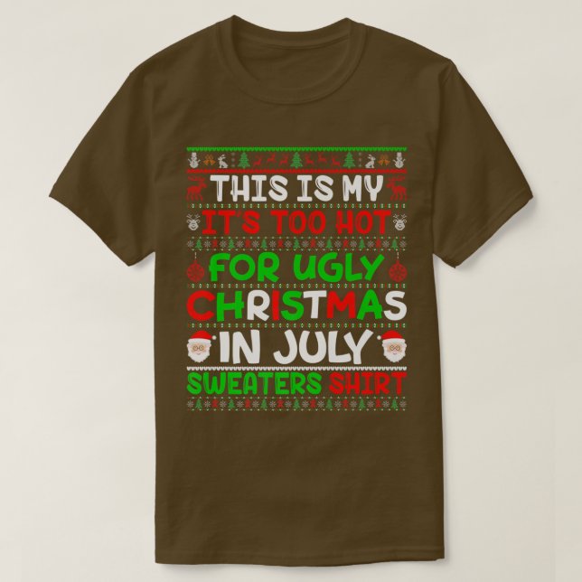 T-shirt Noël moche en juillet Sweaters Hawaiian Beach Sum (Design devant)