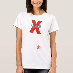 T-shirt Noël moderne avec ornement d'arbre de Noël