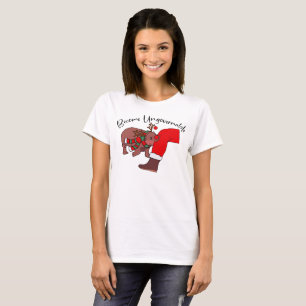 T-shirt Noël Moo Deng Baby Hippo Père Noël aime