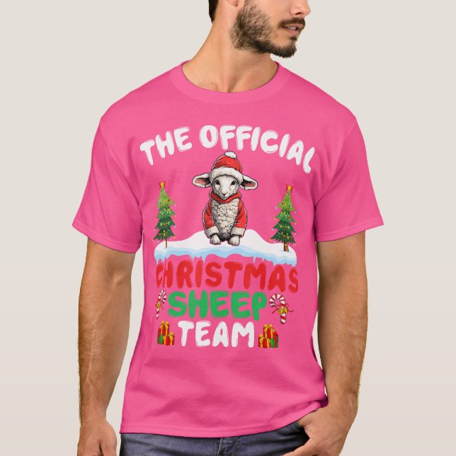 T-shirt Noël Moutons Équipe Moutons Arbre de Noël Noël Mou (Devant)