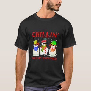 T-shirt Noël Musique Hip hop Snowman Chillin Avec Mon Sn